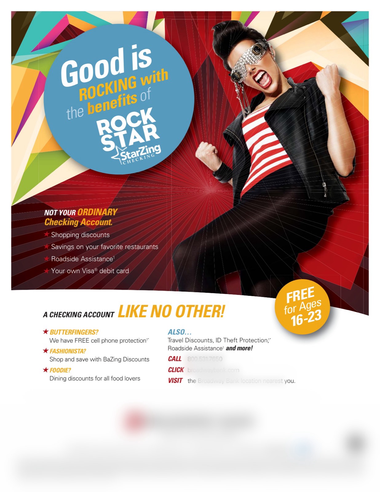 Checking flyer, client identity blurred